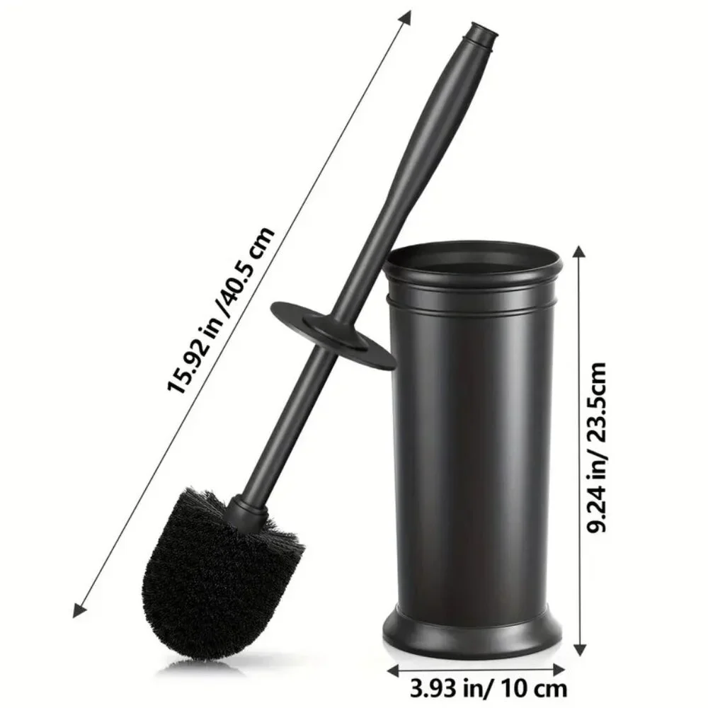 NEW 2pc Toilet Brush Toilet Bowl Extra Long Handle Durable Bristle Bronze Color
